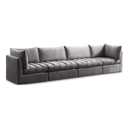 Jacob Grey Velvet Modular Sofa
