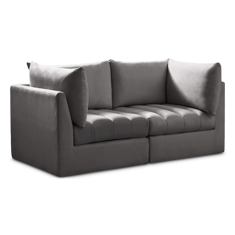 Jacob Grey Velvet Modular Sofa