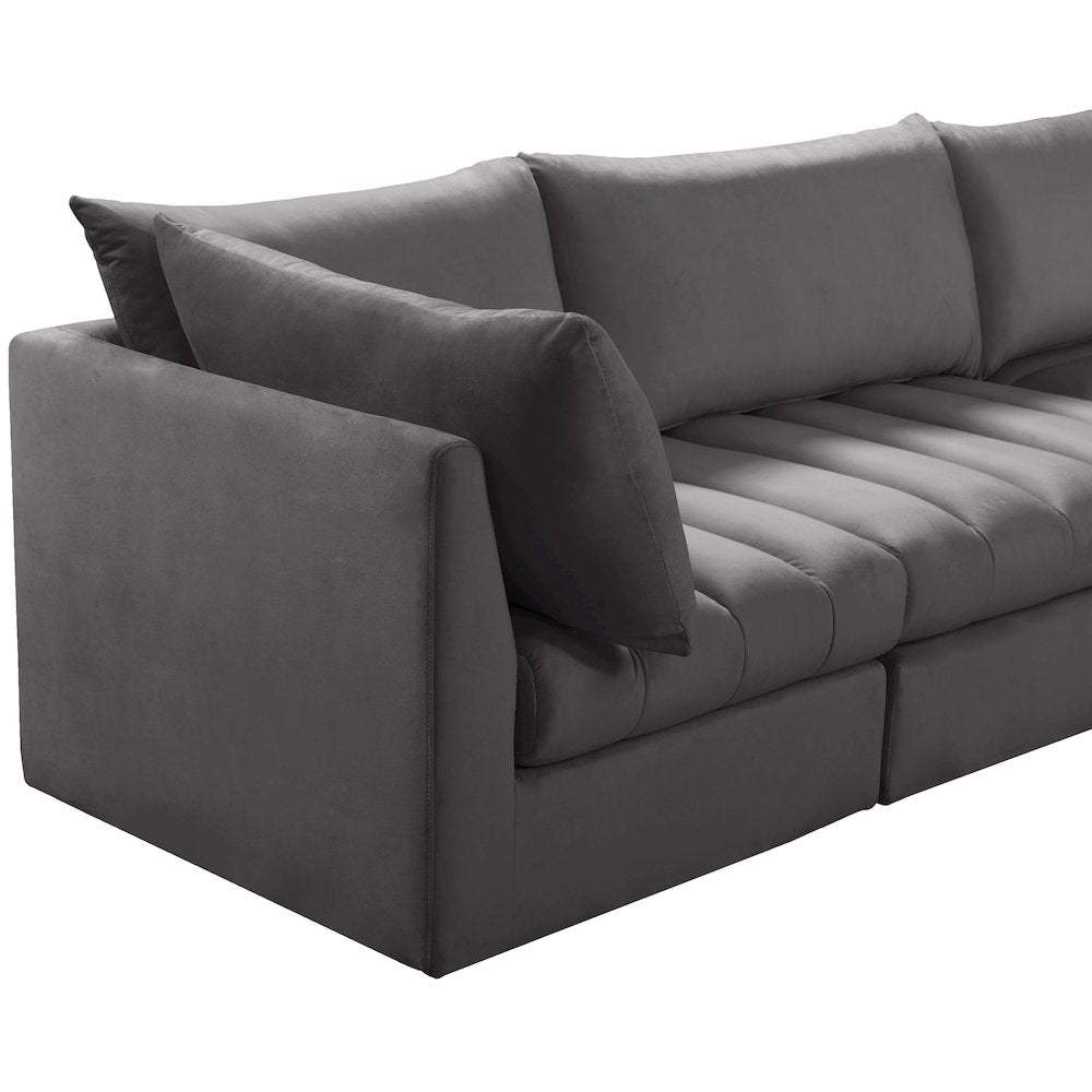 Jacob Grey Velvet Modular Sofa