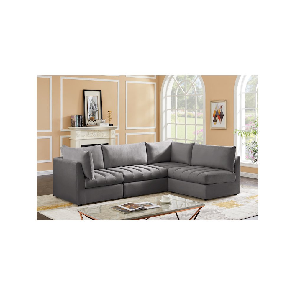 Jacob Grey Velvet Modular Sectional