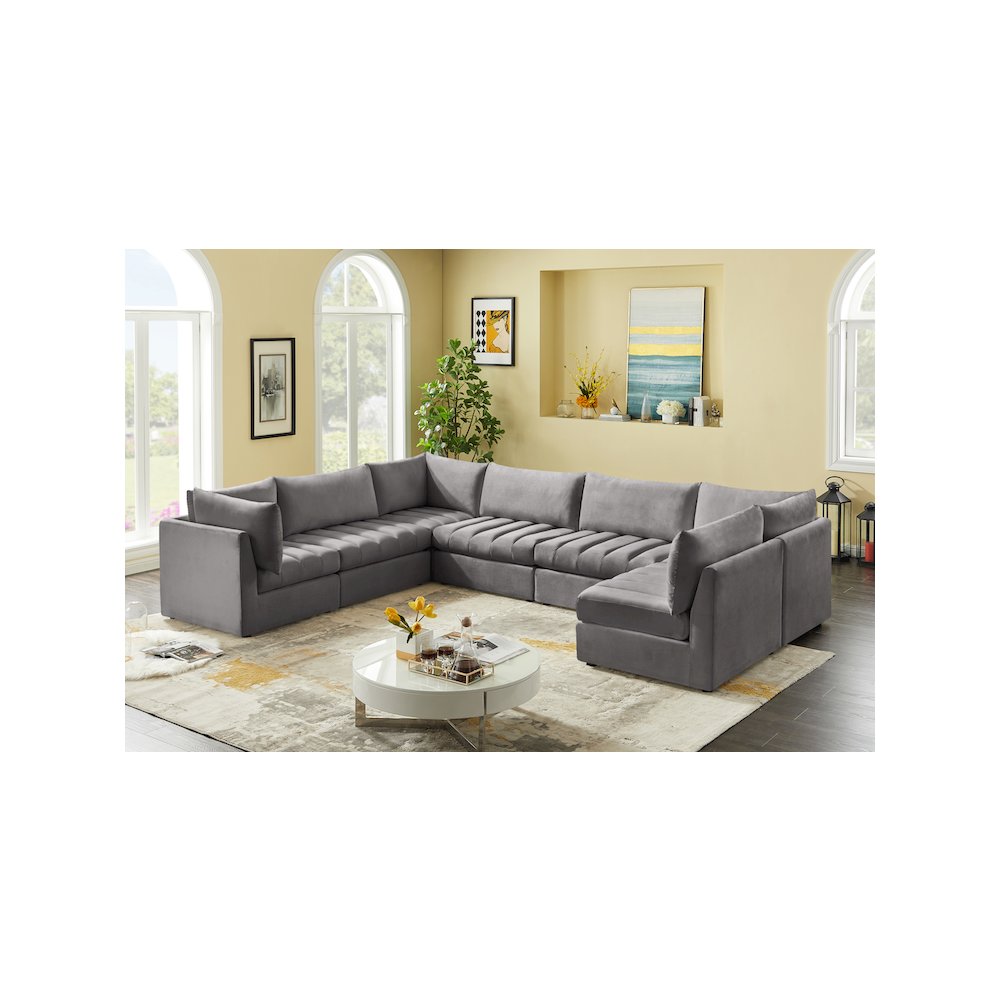 Jacob Grey Velvet Modular Sectional