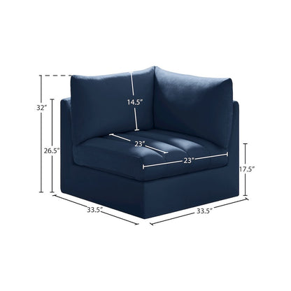 Jacob Navy Velvet Corner