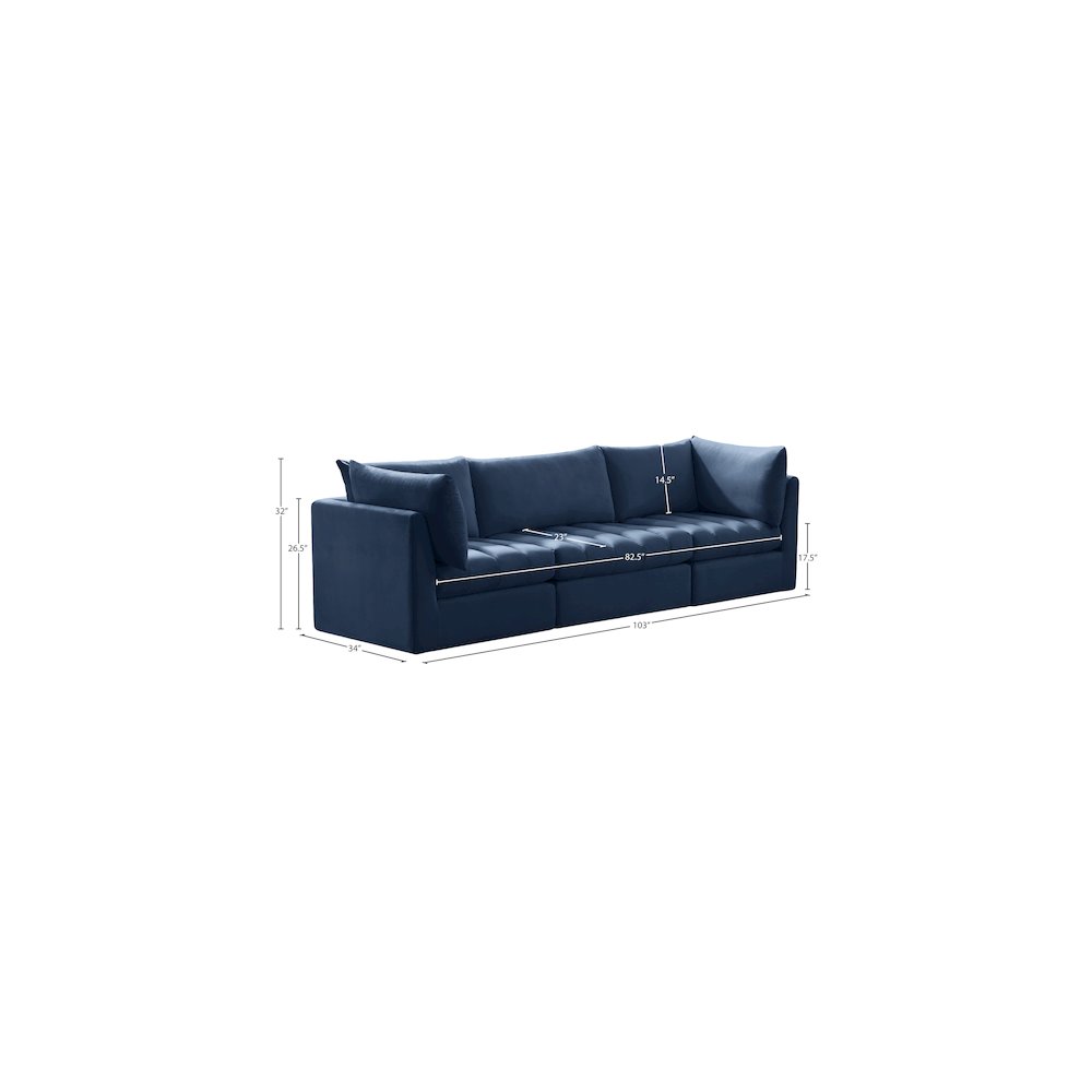 Jacob Navy Velvet Modular Sofa