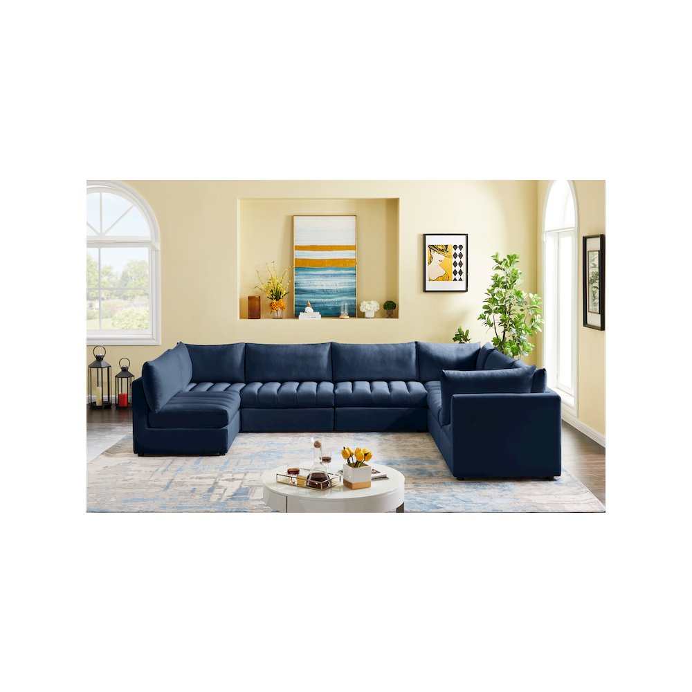 Jacob Navy Velvet Modular Sectional