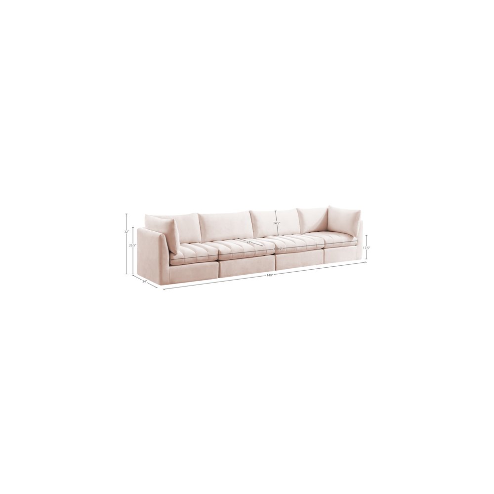 Jacob Pink Velvet Modular Sofa