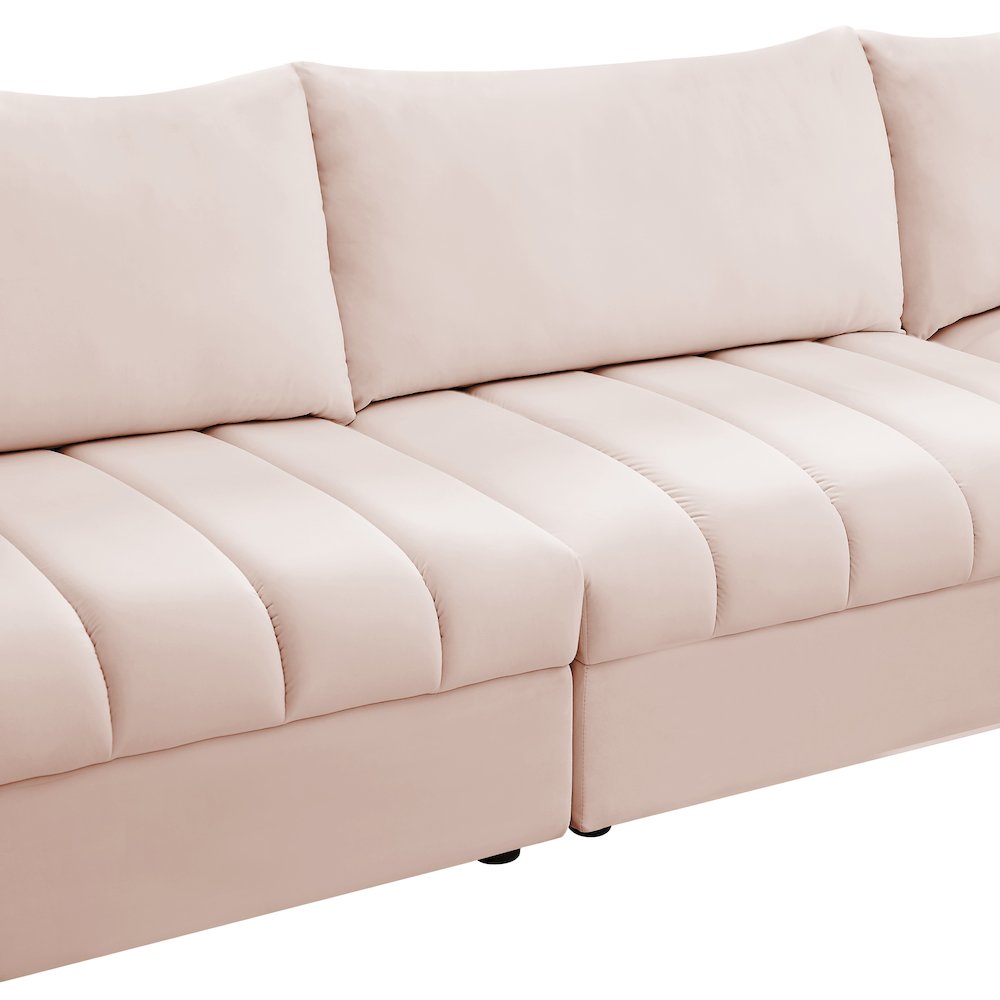 Jacob Pink Velvet Modular Sectional