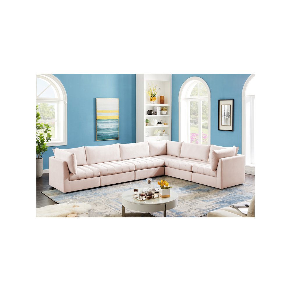 Jacob Pink Velvet Modular Sectional