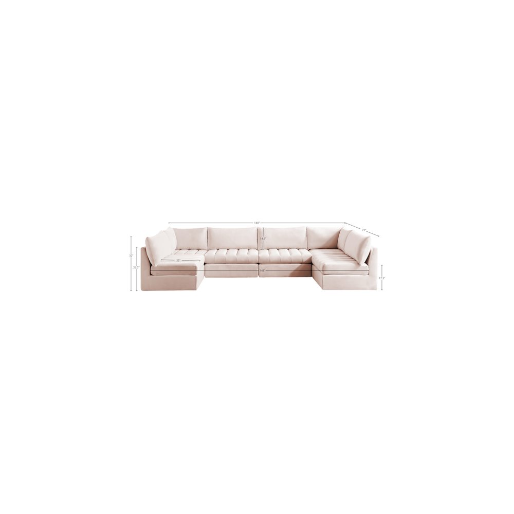 Jacob Pink Velvet Modular Sectional