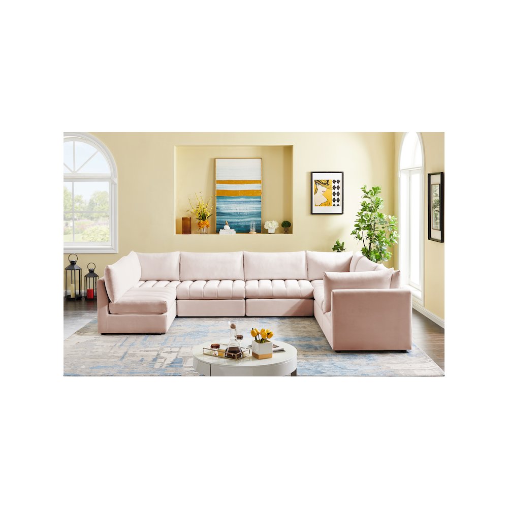 Jacob Pink Velvet Modular Sectional