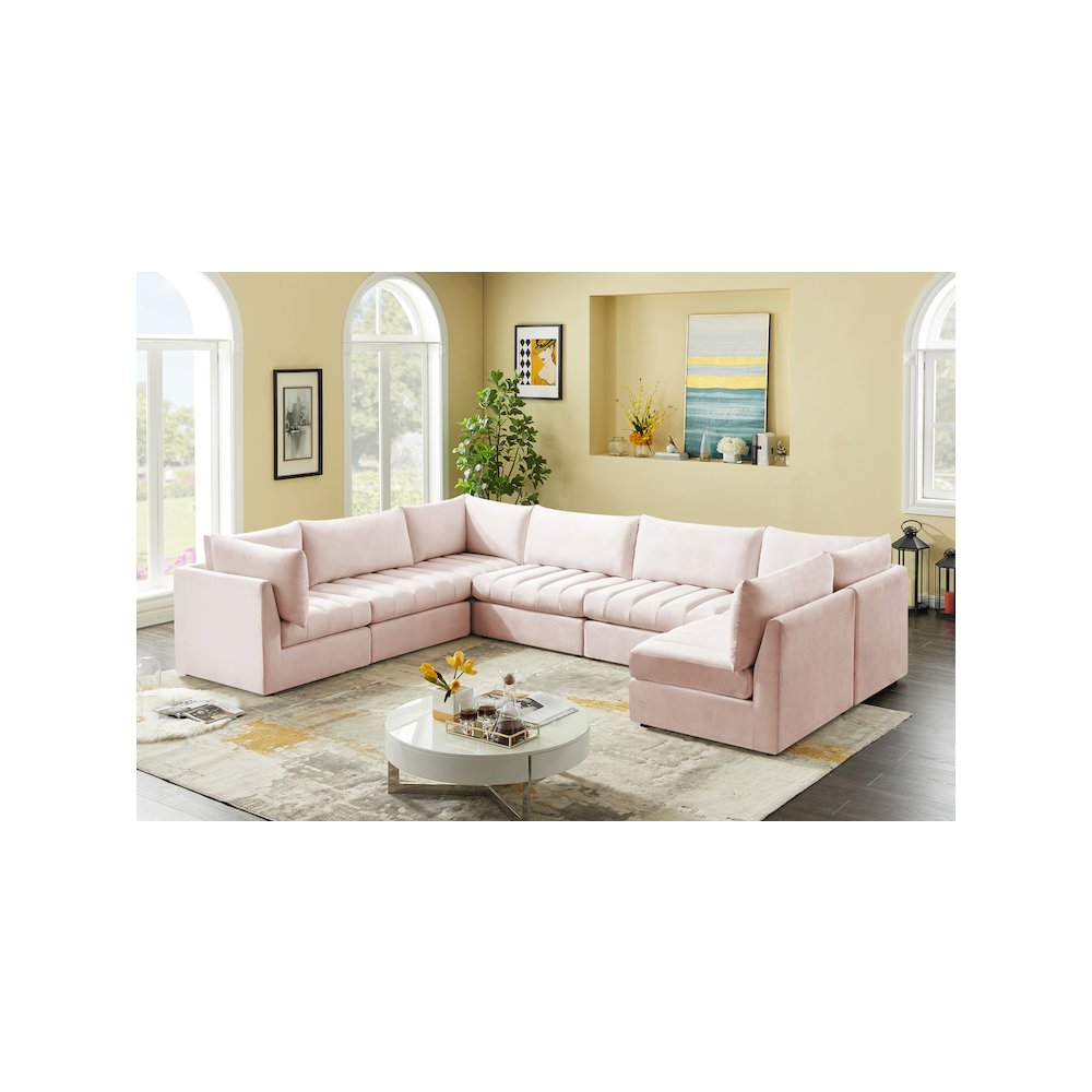 Jacob Pink Velvet Modular Sectional