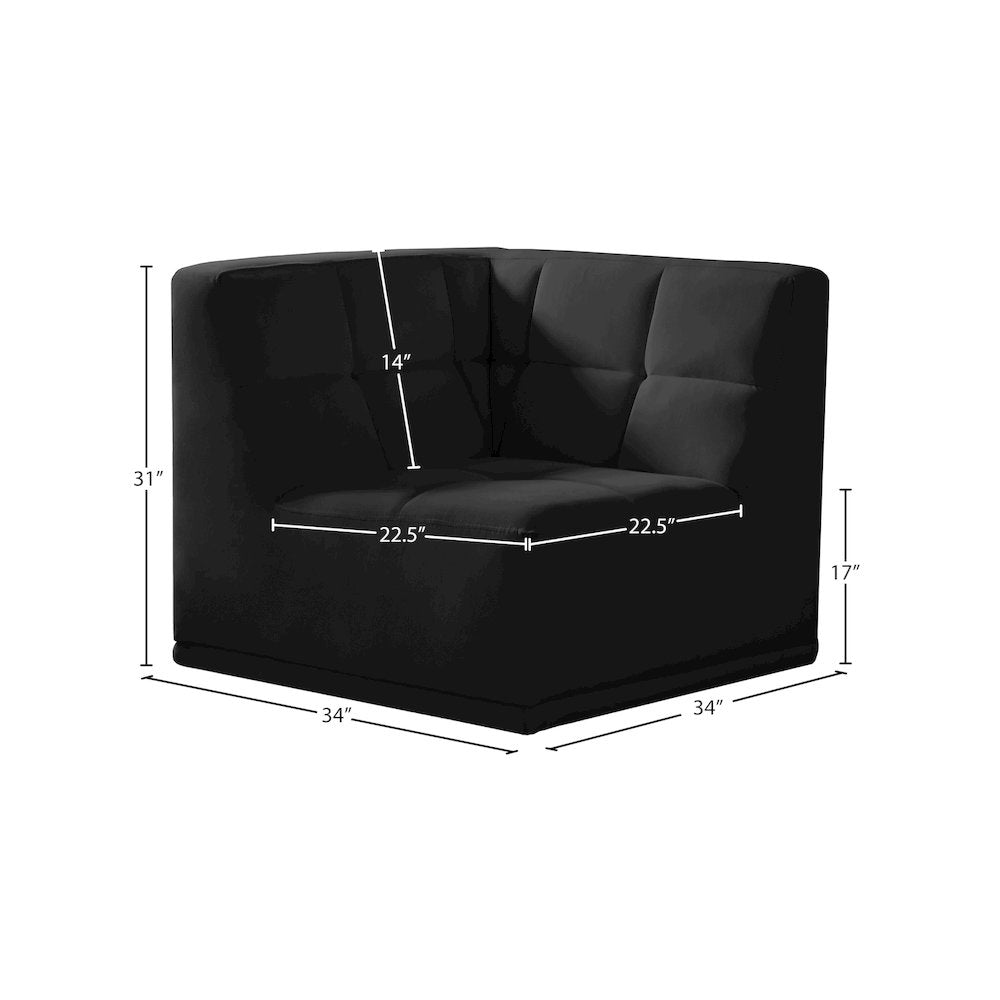Relax Black Velvet Armless Chair