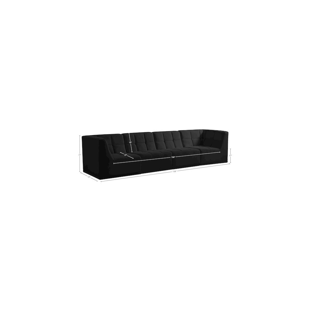 Relax Black Velvet Modular Sofa
