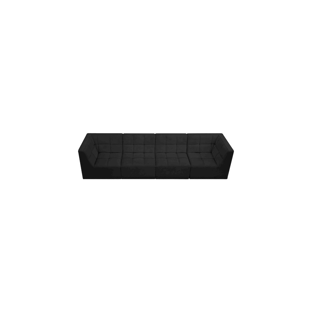 Relax Black Velvet Modular Sofa