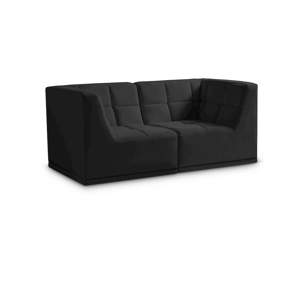 Relax Black Velvet Modular Sofa