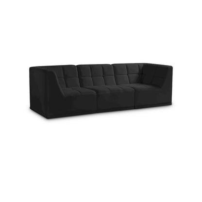 Relax Black Velvet Modular Sofa
