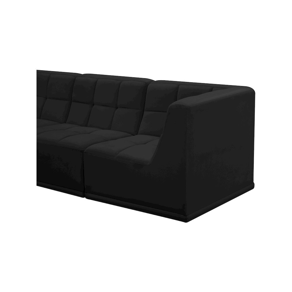Relax Black Velvet Modular Sectional