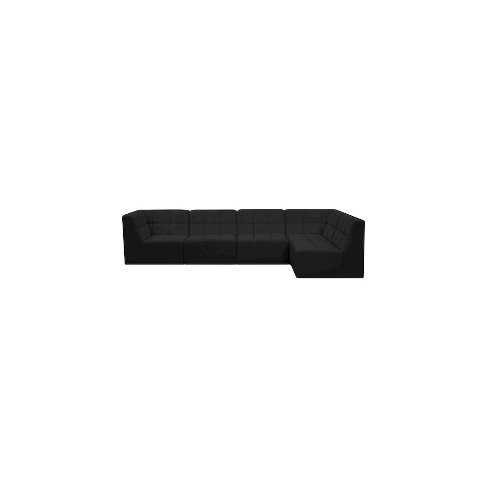 Relax Black Velvet Modular Sectional