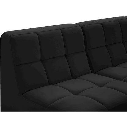 Relax Black Velvet Modular Sectional