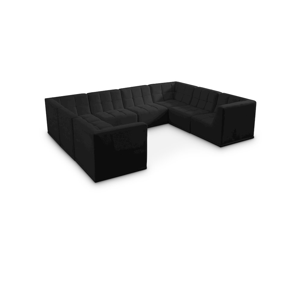 Relax Black Velvet Modular Sectional