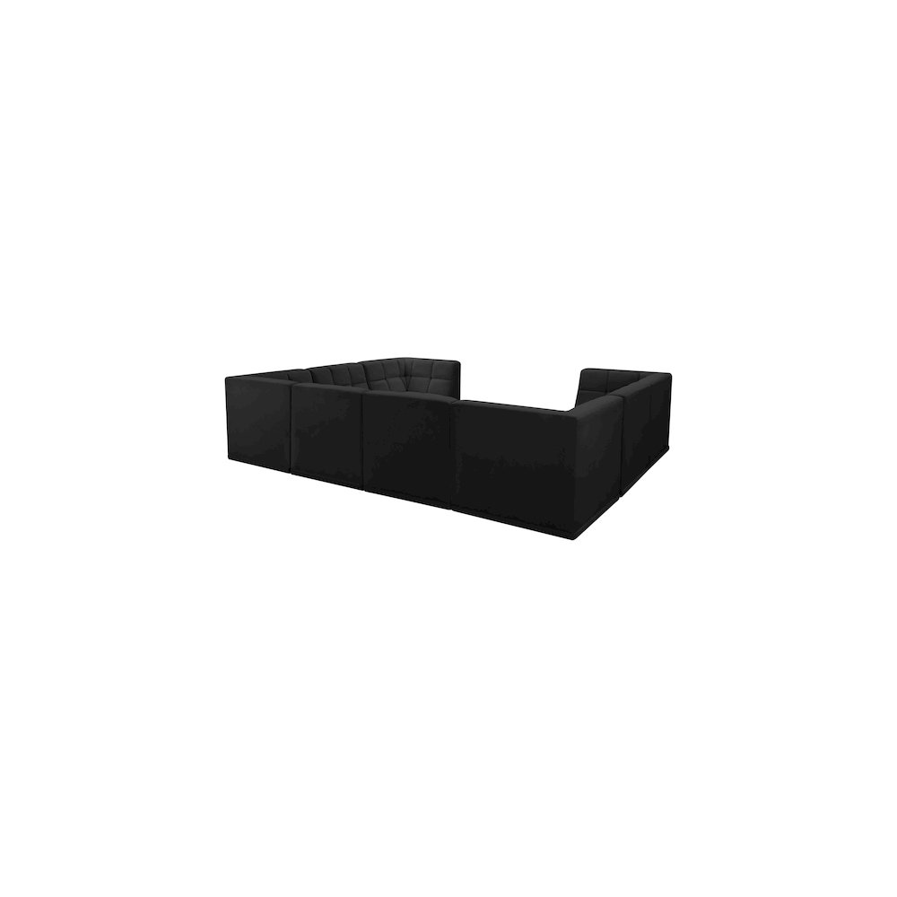 Relax Black Velvet Modular Sectional