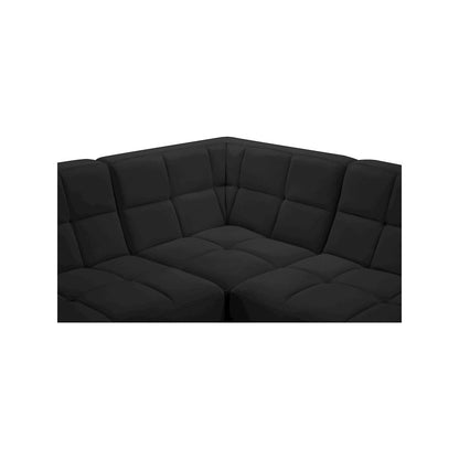 Relax Black Velvet Modular Sectional