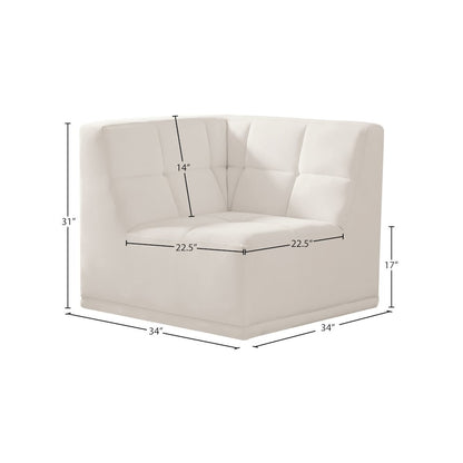 Relax Cream Velvet Armless Chair