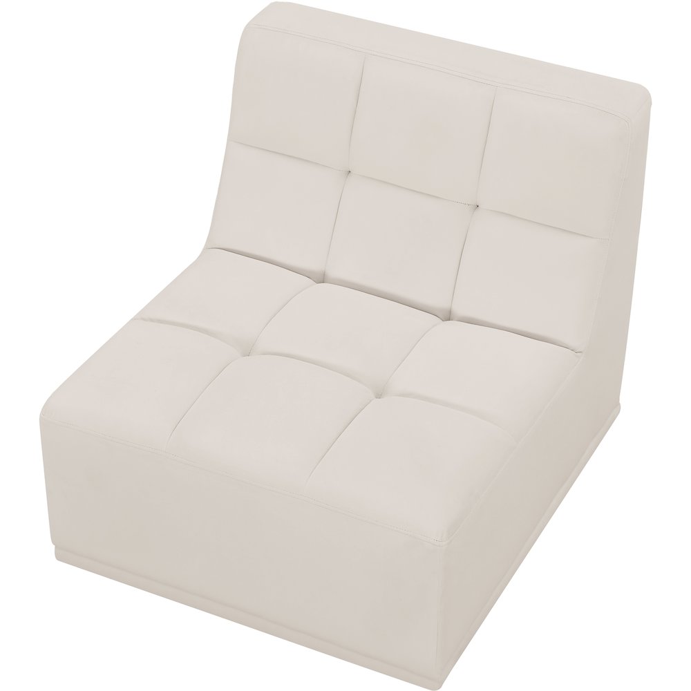 Relax Cream Velvet Armless Chair