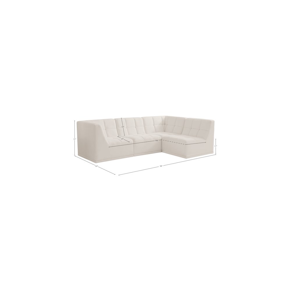 Relax Cream Velvet Modular Sectional