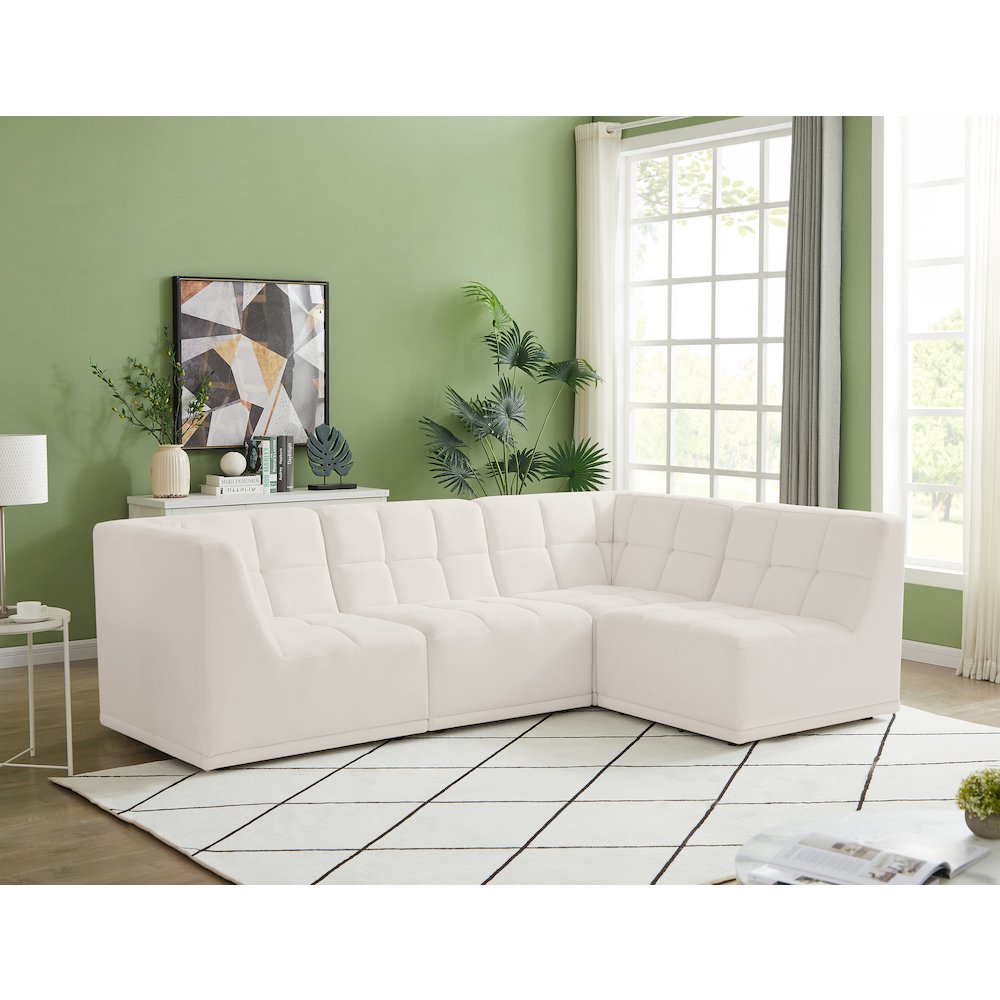 Relax Cream Velvet Modular Sectional
