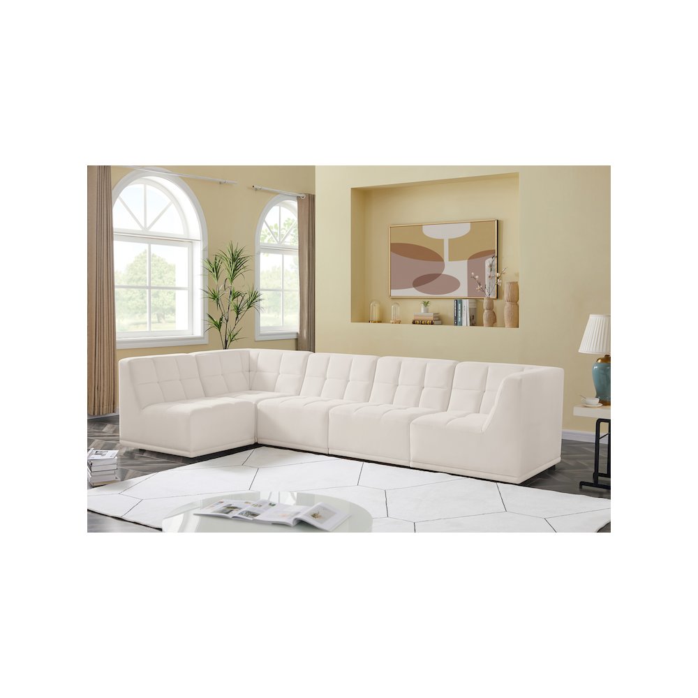 Relax Cream Velvet Modular Sectional