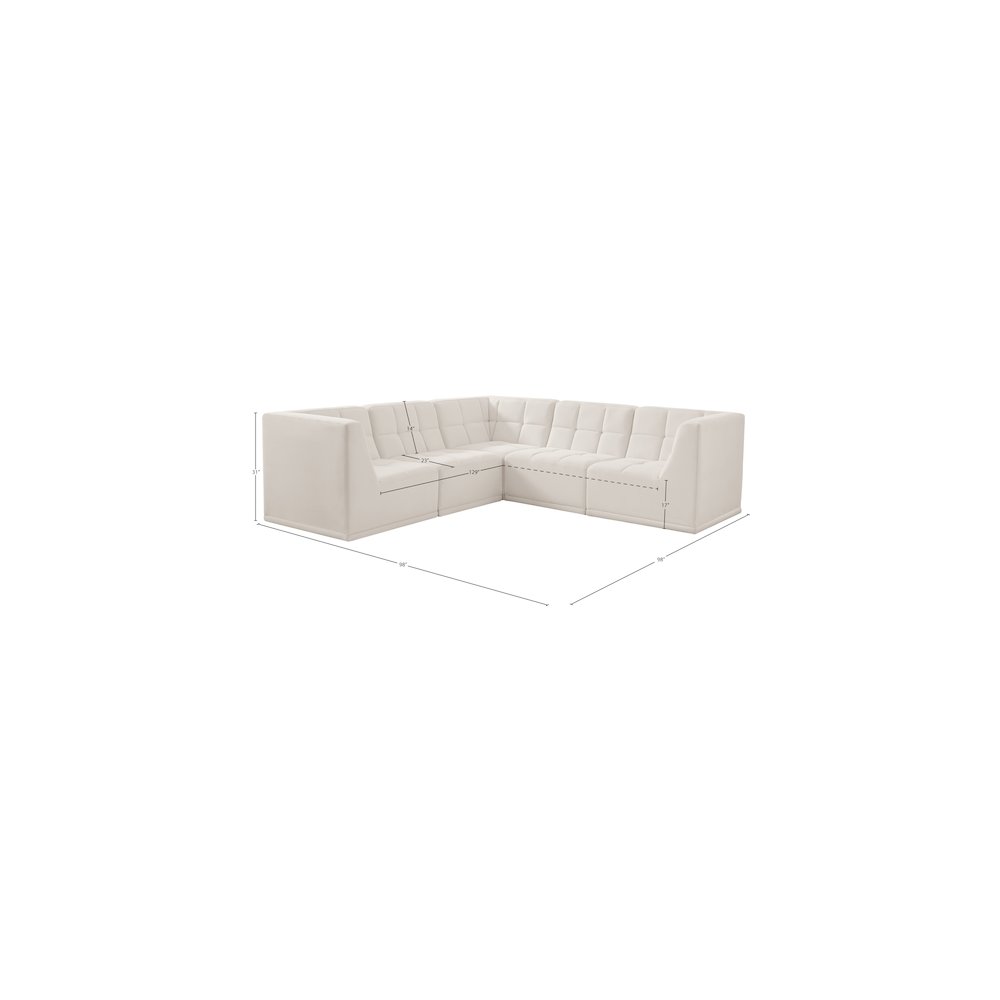 Relax Cream Velvet Modular Sectional