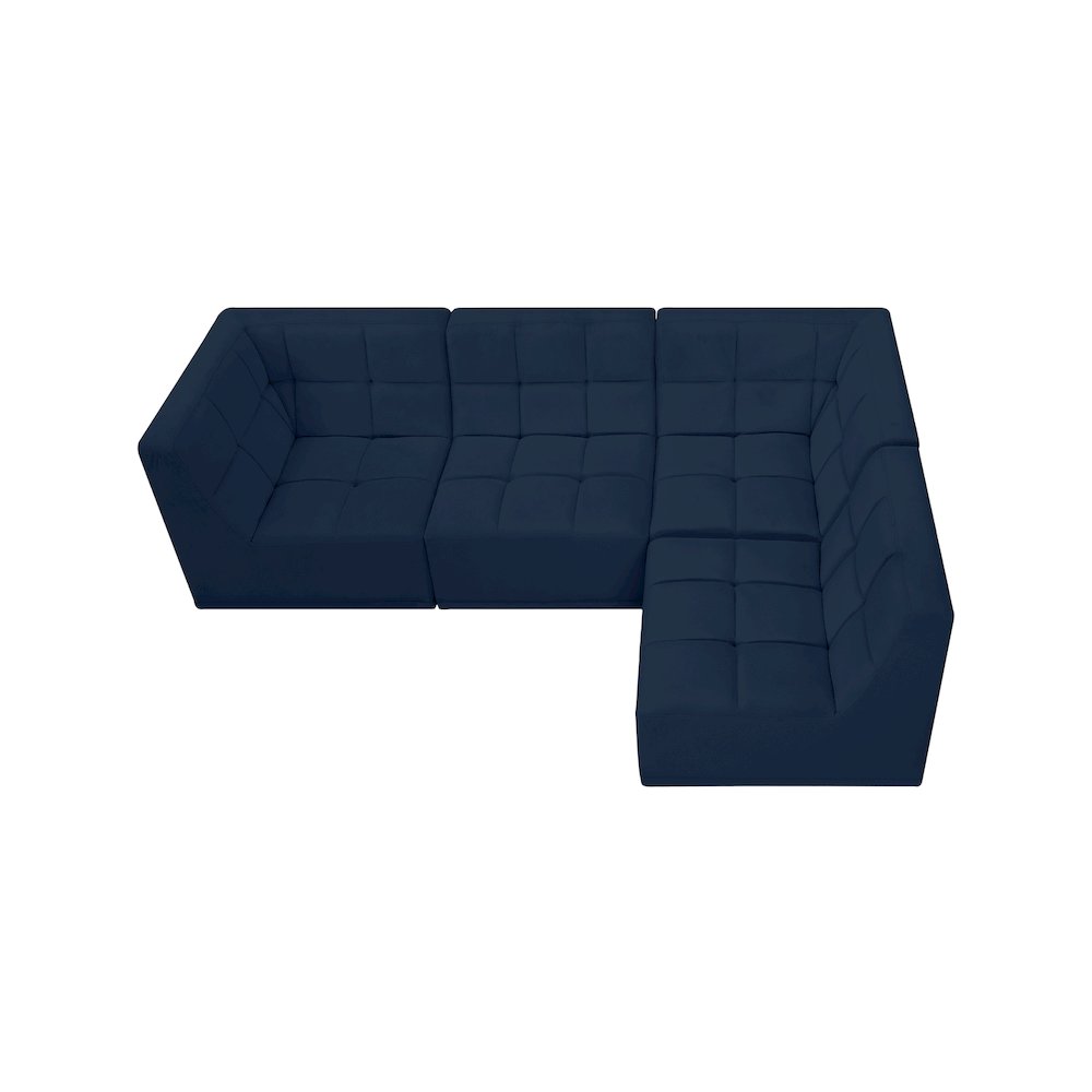 Relax Navy Velvet Modular Sectional