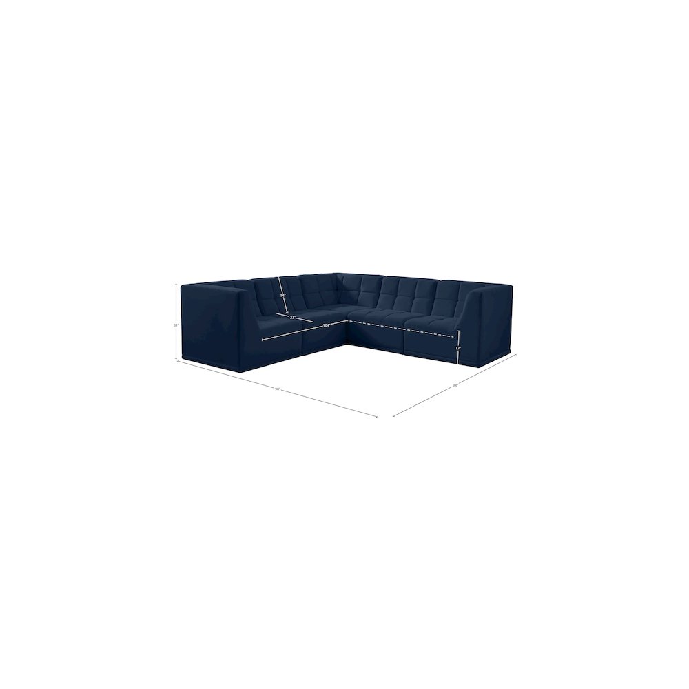 Relax Navy Velvet Modular Sectional