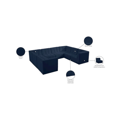 Relax Navy Velvet Modular Sectional