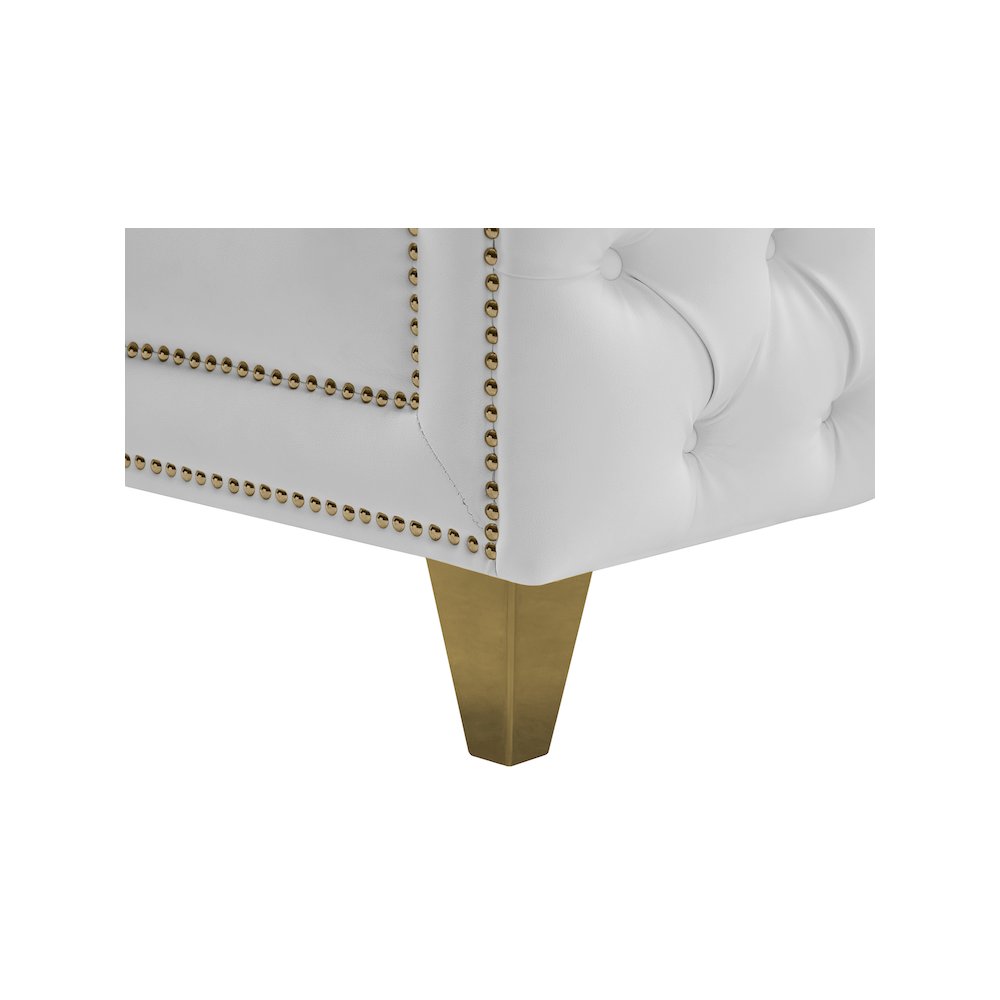 Michelle White Vegan Leather Loveseat