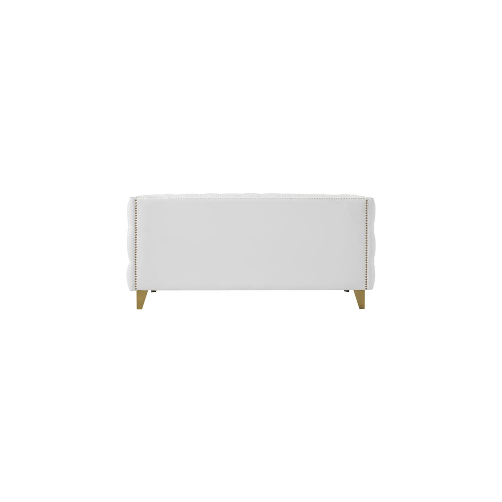 Michelle White Vegan Leather Loveseat