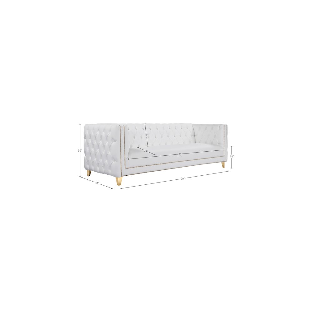 Michelle White Vegan Leather Sofa