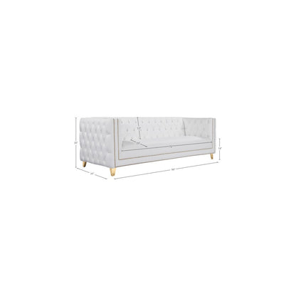 Michelle White Vegan Leather Sofa