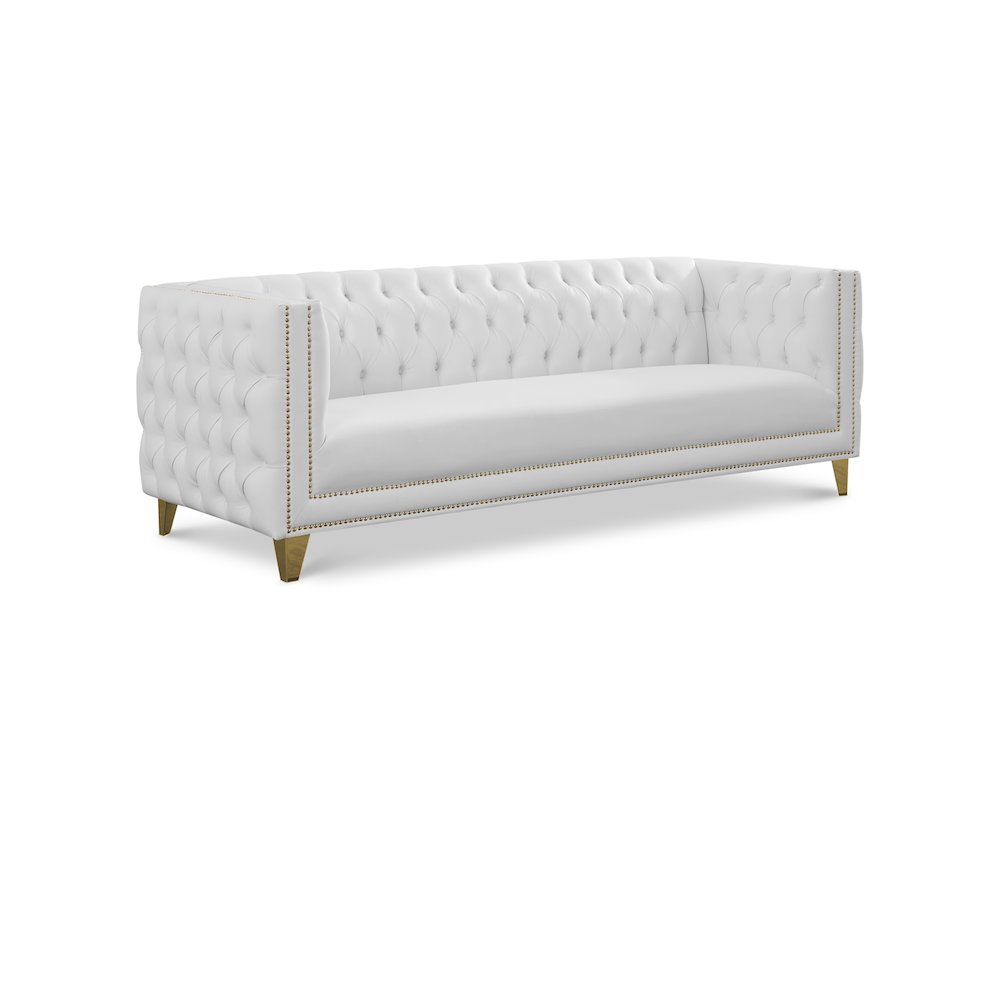 Michelle White Vegan Leather Sofa