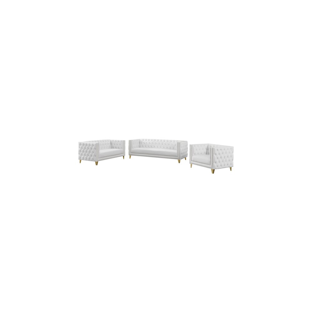 Michelle White Vegan Leather Sofa