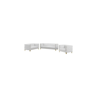 Michelle White Vegan Leather Sofa
