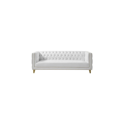 Michelle White Vegan Leather Sofa