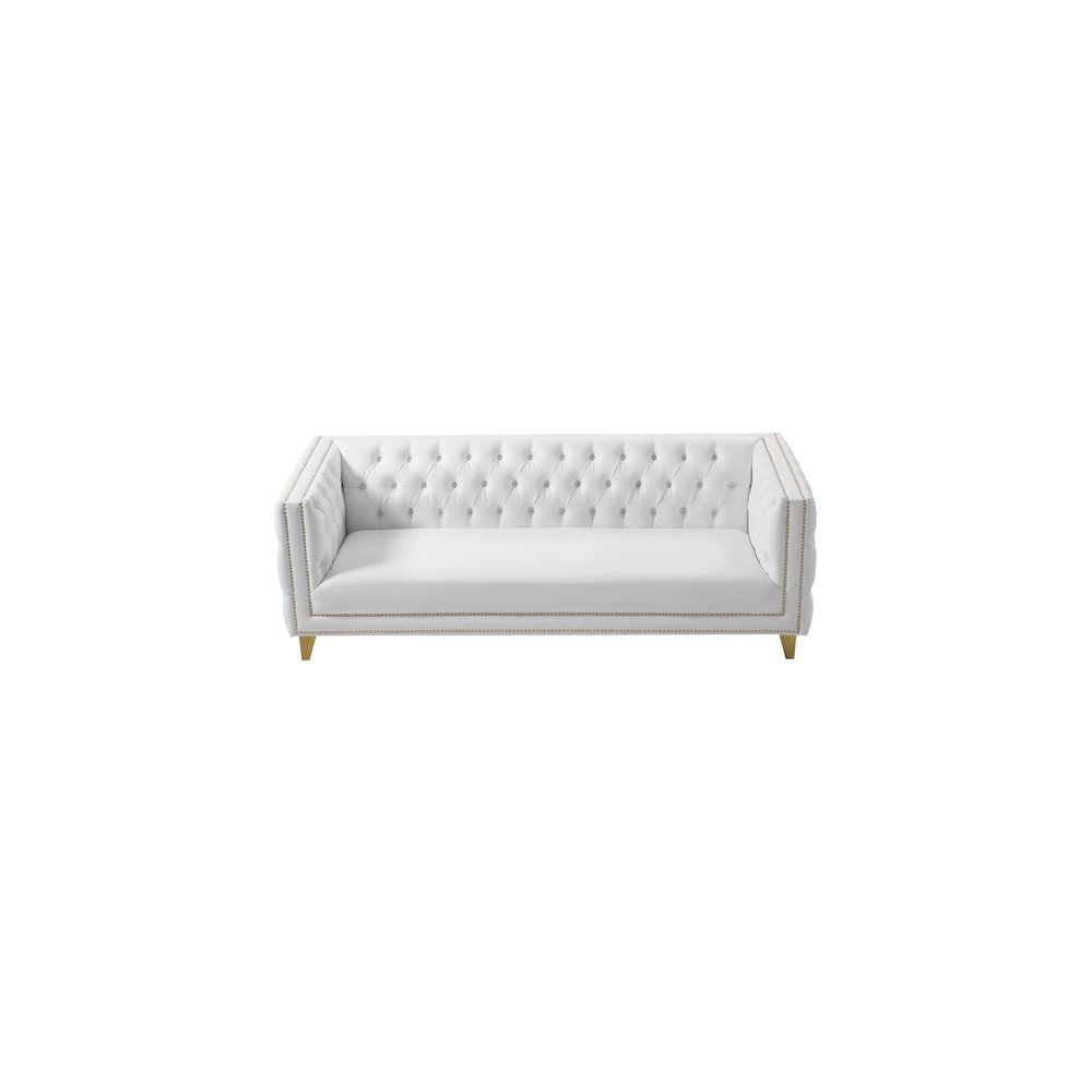 Michelle White Vegan Leather Sofa