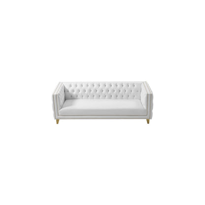 Michelle White Vegan Leather Sofa