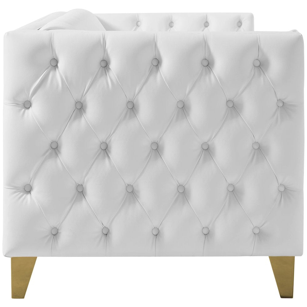 Michelle White Vegan Leather Sofa