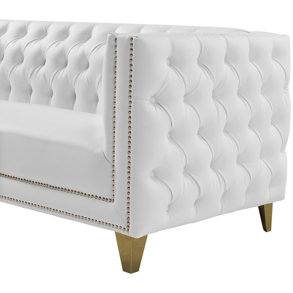 Michelle White Vegan Leather Sofa