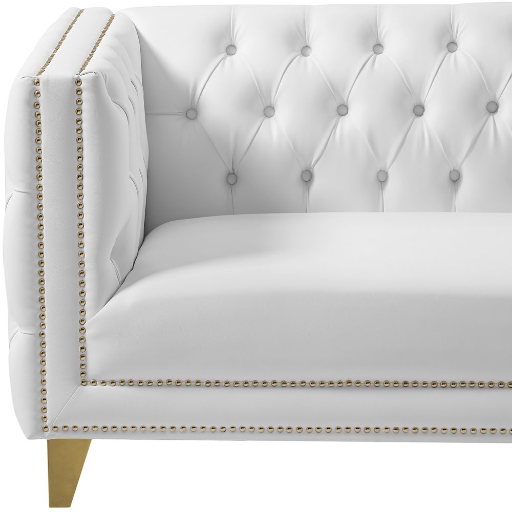 Michelle White Vegan Leather Sofa