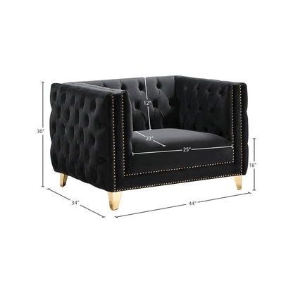 Michelle Black Velvet Chair