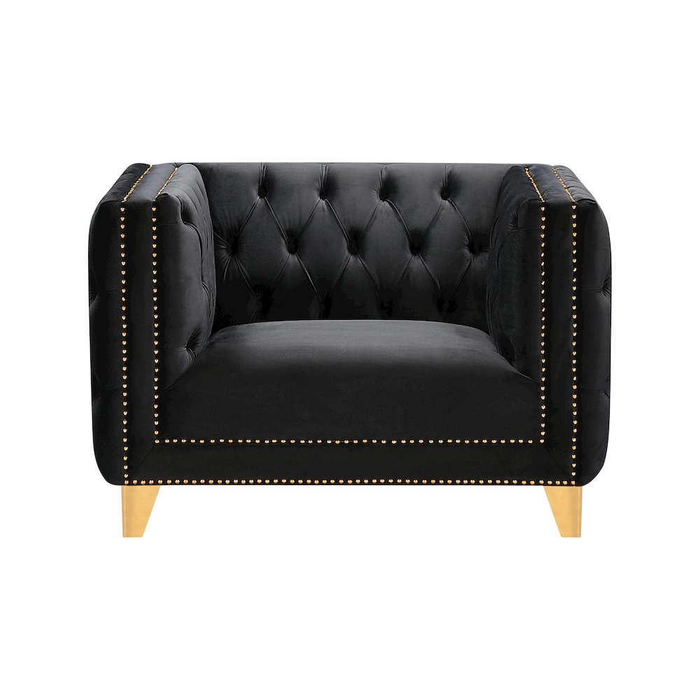 Michelle Black Velvet Chair