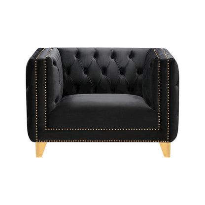 Michelle Black Velvet Chair
